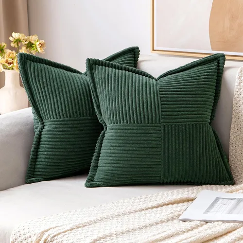 Vista 58 de MIULEE - Juego de 2 fundas de almohada beige de 12 x 12 pulgadas con entretejido, fundas de almohada a rayas bohemias supersuaves con textura