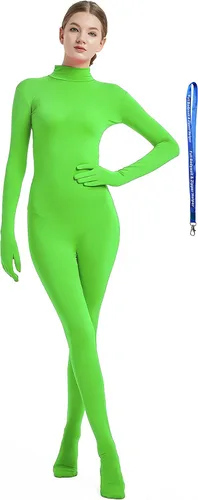 Vista 20 de Overol completo Full Bodysuit para mujer, con cremallera, sin capucha, de licra Spandex, para disfraz Zentai Negro