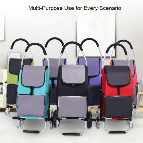 Vista 5 de Bolsa de repuesto para carrito de comestibles/carrito de compras - Bolsa de tela Oxford Trolley Waterproof Spare Bag with Side Pockets and Front