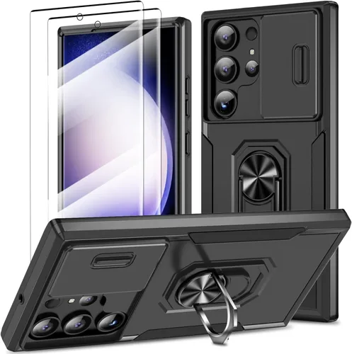 Vista 70 de Funda magnética para Samsung Galaxy Note 20 Ultra con soporte de anillo [con protector de pantalla] [Compatible con carga inalámbrica MagSafe] Funda