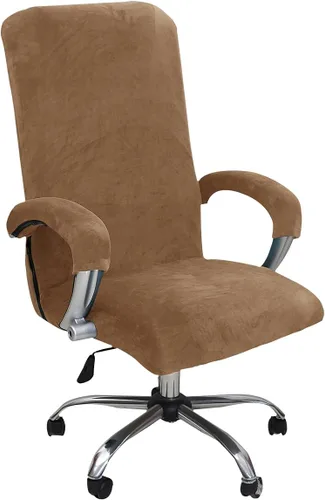 Vista 8 de Funda de terciopelo para silla de oficina con fundas para brazos, fundas elásticas para sillas de escritorio de computadora, fundas universales