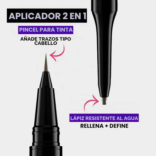 Vista 4 de Urban Decay Brow Blade - Lápiz de cejas 2 en 1 y resistente al agua, a prueba de manchas, resistente a la transferencia, tinta para cejas y lápiz