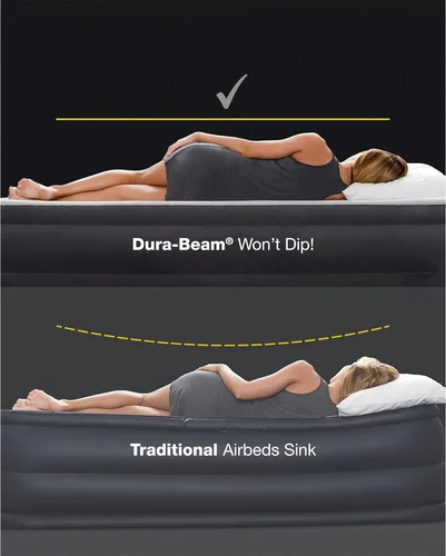 Vista 2 de INTEX Colchón de aire doble, cama inflable de lujo TruAire de 18 pulgadas con bomba incorporada