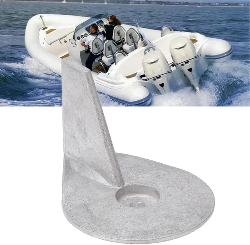 Vista 2 de Fydun Ánodo de lengüeta de ajuste de motor de barco, aleación de aluminio 822157T2 Trim Tab Anode Replacemet para Mariner 25‑50 2 4 tiempos