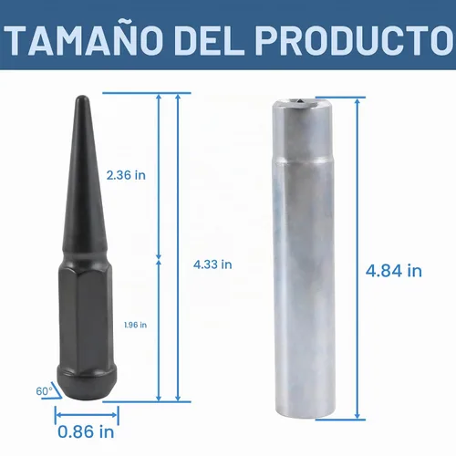 Vista 5 de JDMSPEED Nuevas 32 piezas de tuercas de pico negras sólidas 9/16-18 de repuesto para Dodge Ram 2500 3500 Ford F250 F350 Negro