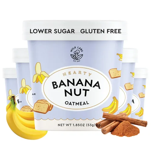Vista 11 de Mylk Labs - Avena instantánea – Manzana – Sin nueces, sin gluten, alta fibra, alto en proteínas, desayuno bajo en azúcar, paquete de 6