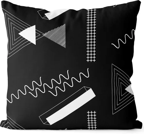 Vista 28 de BEDSUM Funda de almohada de microfibra, suave, decorativa, geométrica, abstracta, triangular, funda de cojín cuadrada para sofá, dormitorio, 18 x 18