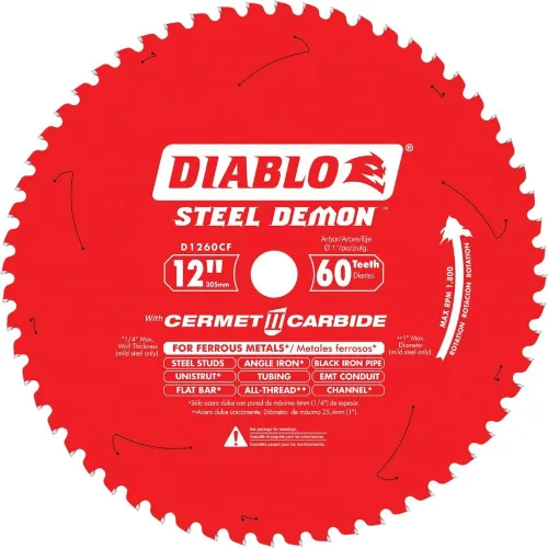 Vista 3 de Diablo Hoja de sierra Demon de acero para metal mediano – 5-1/2 pulgadas de diámetro, 30 dientes TCG, eje de 20 mm, corte de .059 pulgadas, ángulo