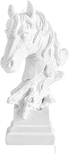 Vista 2 de Decoración de estatua de cabeza de caballo, figuras de resina, 3 esculturas para arreglo adorno, regalo coleccionable, L