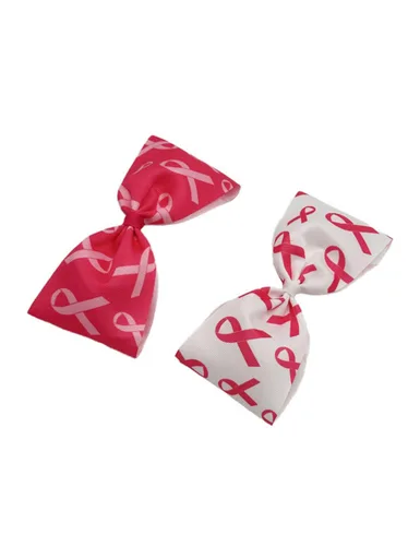 Vista 9 de Pinzas para el cabello con cinta de concientización rosa para el cáncer de mama, lazo rosa BCA02 (C1)