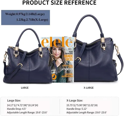 Vista 3 de Kattee Cartera bandolera estilo urbano de cuero para mujer