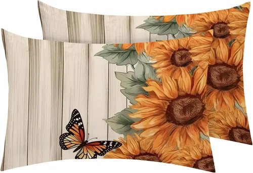 Vista 8 de Juego de 2 fundas de almohada florales de tamaño estándar, fundas de almohada de microfibra suave y transpirable con cierre de sobre, fundas