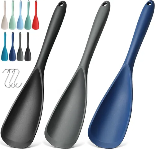 Vista 16 de Paquete de 2 espátulas de silicona para utensilios de cocina antiadherentes 2 paquete caqui