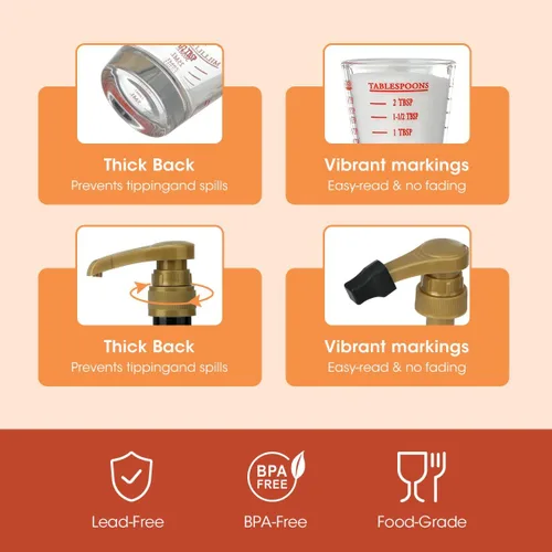 Vista 5 de Aieve Juego de vasos de chupito compatible con el multivitamínico líquido de MaryRuth, botella de 30 onzas líquidas, tazas medidoras con dispensador