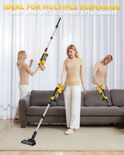 Vista 9 de Aspiradora inalámbrica de 350 W para batería Dewalt, aspiradora ligera sin escobillas de 35 kPa con succión de 3 modos, aspiradora de palo 6 en 1