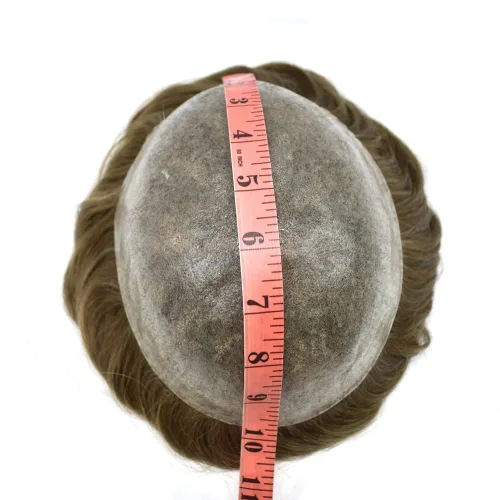 Vista 3 de Toupee - Sistema de reemplazo de postizo para hombres, prótesis masculina, pieza de cabello humano de polietileno, piel duradera inyectada de #610