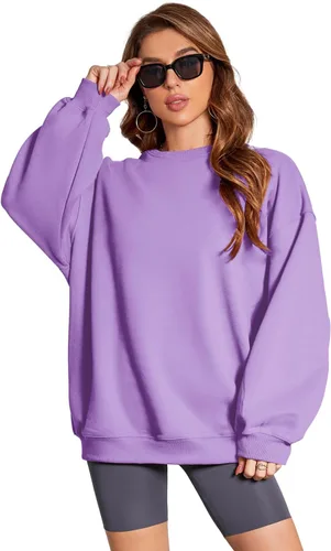 Vista 4 de Cloud - Sudadera de gran tamaño para mujer, cuello redondo, sudadera de moda de otoño 2024, suéteres con capucha