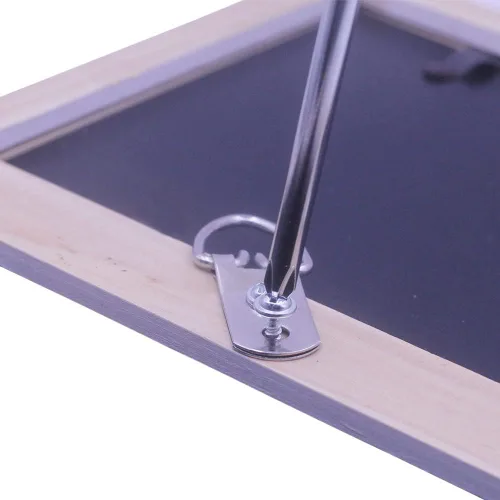 Vista 4 de Ganchos de fotos de anillo en D resistentes con tornillos, 20 piezas de accesorios grandes y anchos para colgar fotos, 2 agujeros para pinturas