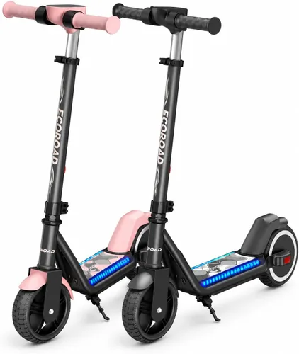 Vista 15 de ECOROAD EK6 Kids Electric Scooter for 6-12 3/6/10mph 6.5" Solid Tires Púrpura