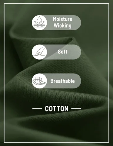 Vista 5 de TACVASEN Short Sleeve Hoodies for Men Cotton Hoodies Summer Sweatshirt Lightweight Breathable Workout Shirts Pullover Verde militar