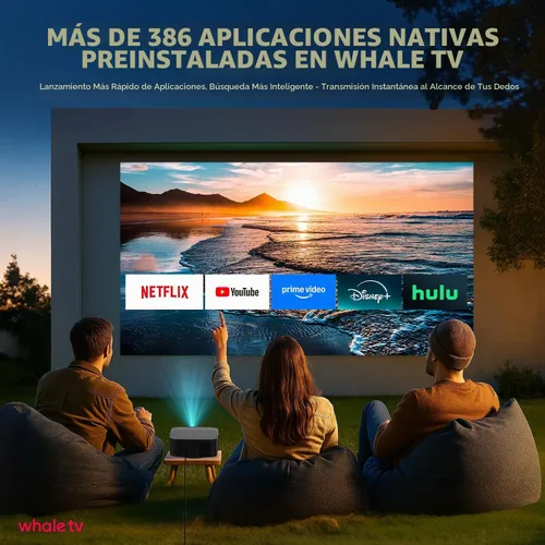 Vista 10 de [Más de 386 aplicaciones integradas] Proyector inteligente DBPOWER E2 con WiFi y Bluetooth, mini proyector nativo 1080P compatible con Netflix Gris