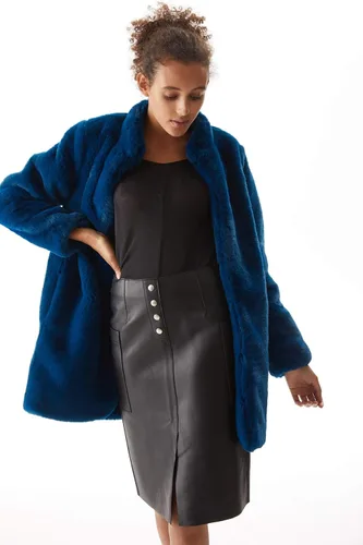 Vista 2 de Molemsx Abrigo de piel sintética de lujo para mujer, chaqueta cálida de invierno