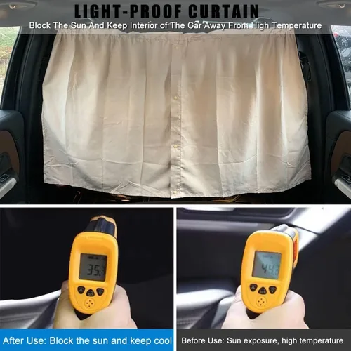 Vista 4 de Cortina divisora de privacidad para automóvil, cubierta opaca de gamuza para el sol para asiento delantero y trasero, divisor de espacio