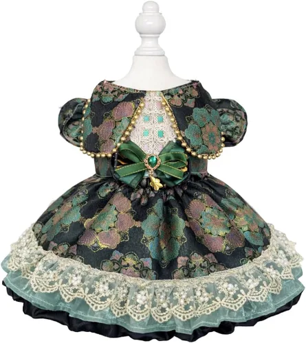 Vista 51 de Moda Vestido de Princesa de Encaje para Perro Cachorro Dulce para Perro EXTRAL Pequeño y Pequeño A-Negro XX-Pequeño