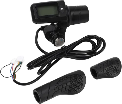 Vista 6 de Juego de empuñadura de acelerador de bicicleta eléctrica con panel LCD para manillar de 0.886 in