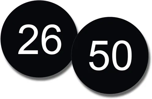 Vista 5 de Etiquetas para siesta, calcomanías de círculo numeradas negras, calcomanía Negro con números blancos