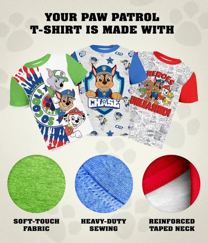 Vista 7 de Camiseta gráfica de Patrulla Canina (conjuntos) Marshall Chase Rubble Rocky Skye Everest Zuma para ropa de niños de cumpleaños a niños