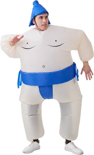 Vista 3 de Inflatable Sumo Costume for Adult, Blow Up Wrestling Suit Halloween