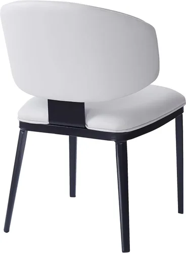 Vista 9 de Juego de 2 sillas de comedor tapizadas de piel sintética, sillas auxiliares para comedores, cocinas, salas de estar, juegos de mesa y sillas, silla