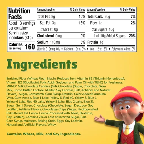 Vista 2 de Keebler Chips - Galletas con chispas de chocolate de lujo con M & M