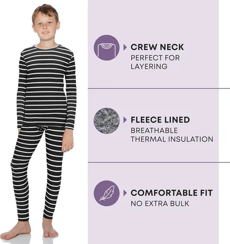 Vista 74 de Rocky Ropa interior térmica para niños, ropa interior larga para niños, capa base para clima frío/esquí