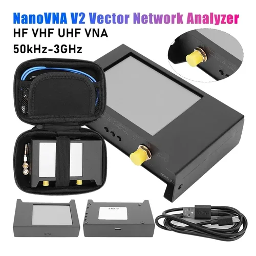 Vista 3 de Spectrum Analyzer, NanoVNA V2 Antenna Analyzer 50kHz-3GHz SAA-2 Handheld Vector Network 2.8Inch Built-in 2000mAh Battery Network Analyzer