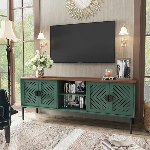 Vista 3 de ARTPOWER Soportes de TV de 55 pulgadas, centro de entretenimiento con Negro
