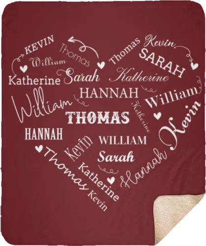 Vista 11 de Mantas personalizadas con el nombre, para bebés, niños y adultos, mamá, abuela, abuelo. Manta personalizada con tus nombres. Manta personalizada