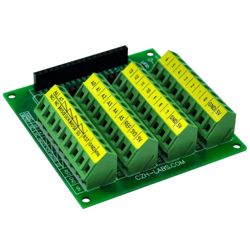 Vista 3 de Placa de módulo de ruptura de bloque de terminales de tornillo para Arduino Nano/Micro.