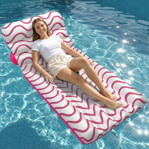 Vista 9 de Jasonwell Inflatable Pool Float Adult - Ultra-Comfort Soft Fabric Pool Floaties Lounge Floats Floating Chair Raft with Adjustable Backrest Air