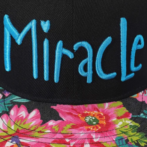 Vista 5 de ZLYC - Gorra de béisbol para mujer con impresión Tropical Floral neón con palabra Bordada - Snapback