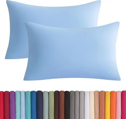 Vista 52 de BEDSUM Juego de 2 fundas de almohada de microfibra estándar suaves, resistentes a las arrugas y de fácil cuidado con cierre de sobre para niños, 20