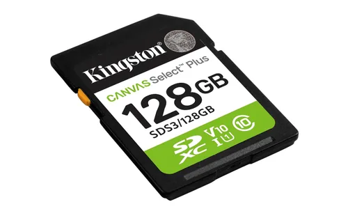 Vista 2 de Kingston Tarjeta SD Canvas Select Plus de 128 GB Hasta 150 MB/s Clase 10, UHS-I, U1, V10 SDS3/128GB Hasta 150 MB por S Read, V10, Kingston