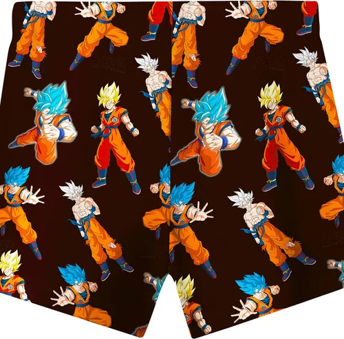 Vista 7 de Juego de camiones de natación y camisa de anime Dragon para niños, traje de baño de guardia de erupción de superhéroes de Saiyan de manga