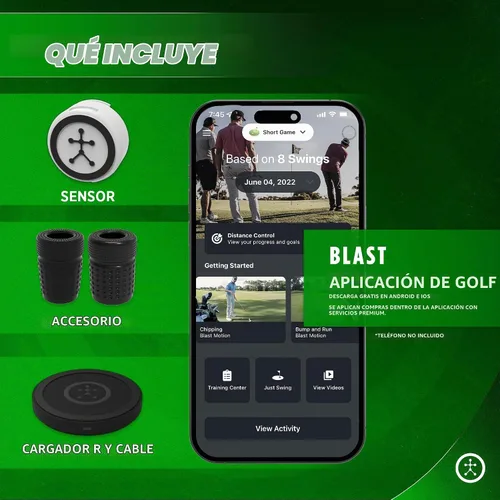 Vista 8 de Blast analizador de golpes de golf, diseñado por profesionales de golf