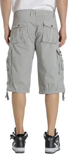Vista 5 de Pantalones cortos de carga para hombre, con múltiples bolsillos, de sarga de algodón, de ajuste relajado, camuflaje para exteriores