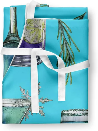 Vista 3 de Caroline's Treasures BB5203APRON - Delantal azul para cocinar bebidas y cócteles, cocción, servidor, hornear, manualidades, jardinería para adultos