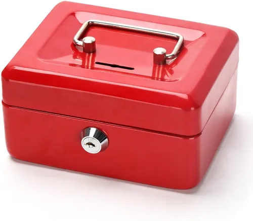 Vista 16 de Decaller - Caja de dinero con ranura para niños, caja de dinero pequeña con bandeja para dinero y cerradura de llave, 6 1/5 pulgadas x 5 pulgadas x