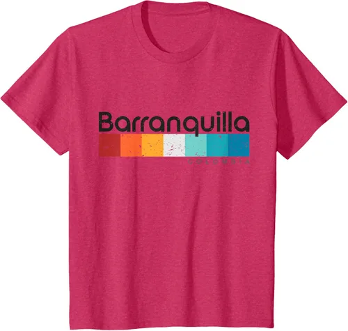 Vista 72 de Barranquilla Colombia - Camiseta de diseño vintage de estilo retro, Blanco, S