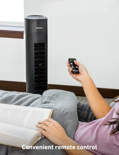 Vista 8 de HOLMES Ventilador de torre inteligente con conexión WI-FI de 36 pulgadas, ventilador Alexa, control de voz, oscilación, panel de control digital
